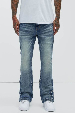 Wash Fashion Nova Torrey Stacked Skinny Flare Men Jeans USA | 324987MFA