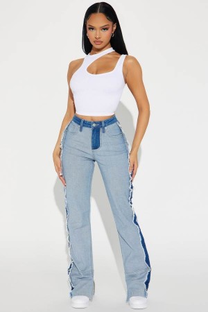 Wash Fashion Nova Waited For This Straight Leg Women Jeans USA | 735928HLV