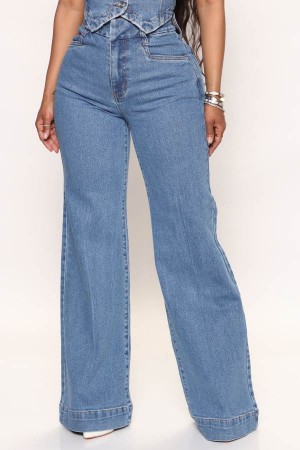 Wash Fashion Nova Western Showdown Flare Women Jeans USA | 642983XBI