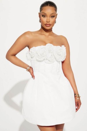 White Fashion Nova Bliss Corset Mini Women Dress USA | 582379JIF