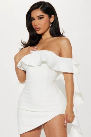 White Fashion Nova Carolina Mini Women Dress USA | 219364YVG