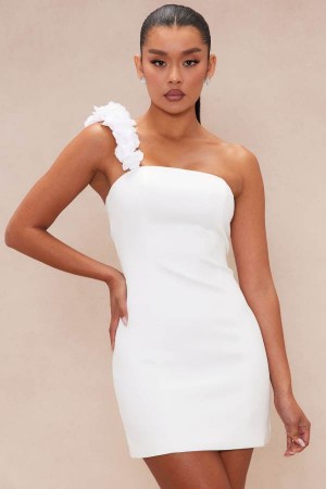 White Fashion Nova Gabrielle Satin Mini Women Dress USA | 016753TUX