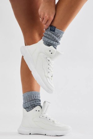 White Fashion Nova Hang With Me Women Sneakers USA | 792306PKE