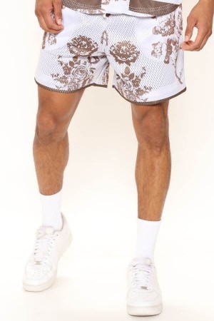 White Fashion Nova Pleasure Mesh Men Shorts USA | 967834PFB