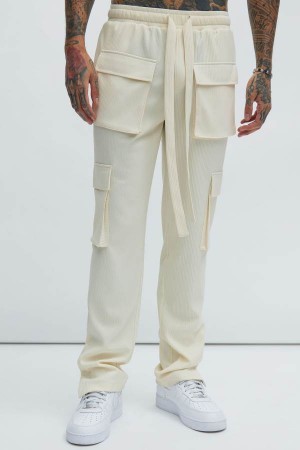 White Fashion Nova Show Up Snap Cargo Men Pants USA | 031295CWD