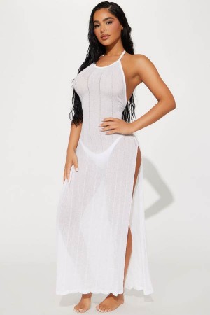 White Fashion Nova Wave Queen Crochet Cover Up Women Dress USA | 581943VHB