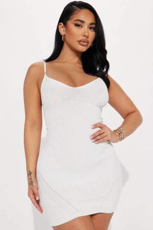 White Fashion Nova Way Too Pretty Mini Women Dress USA | 470815ORF