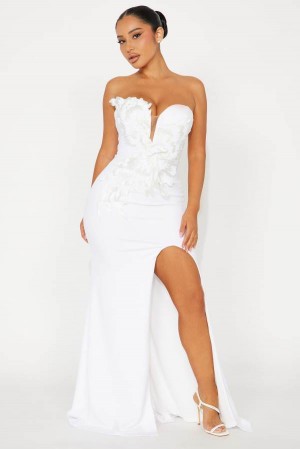 White Fashion Nova White Swan Maxi Women Dress USA | 723406ZTH