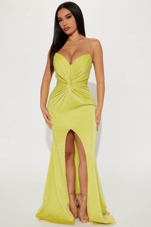 Yellow Fashion Nova Alison Maxi Women Dress USA | 738914UQP