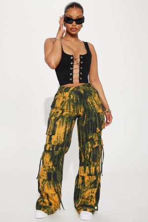 Yellow Fashion Nova In Her Mind Cargo Women Pants USA | 478905TRI