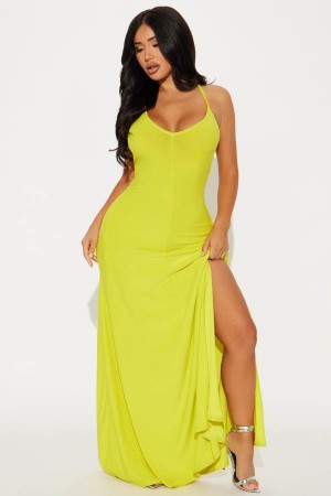 Yellow Fashion Nova Let Be Real Maxi Women Dress USA | 682591OJV