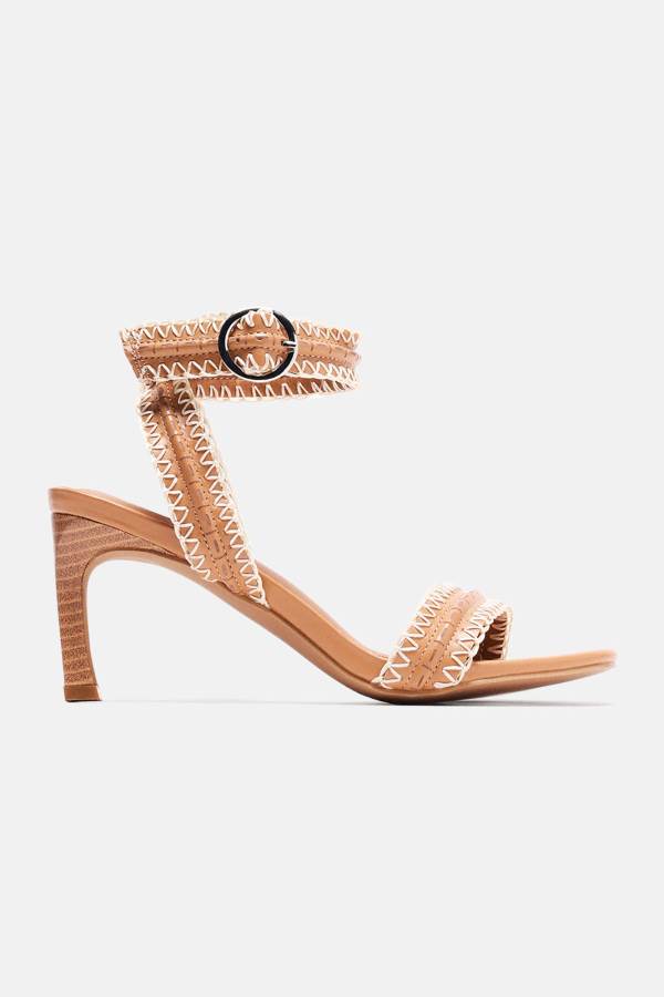 Beige Fashion Nova Any Day Any Time Heeled Women Sandals USA | 406582URT