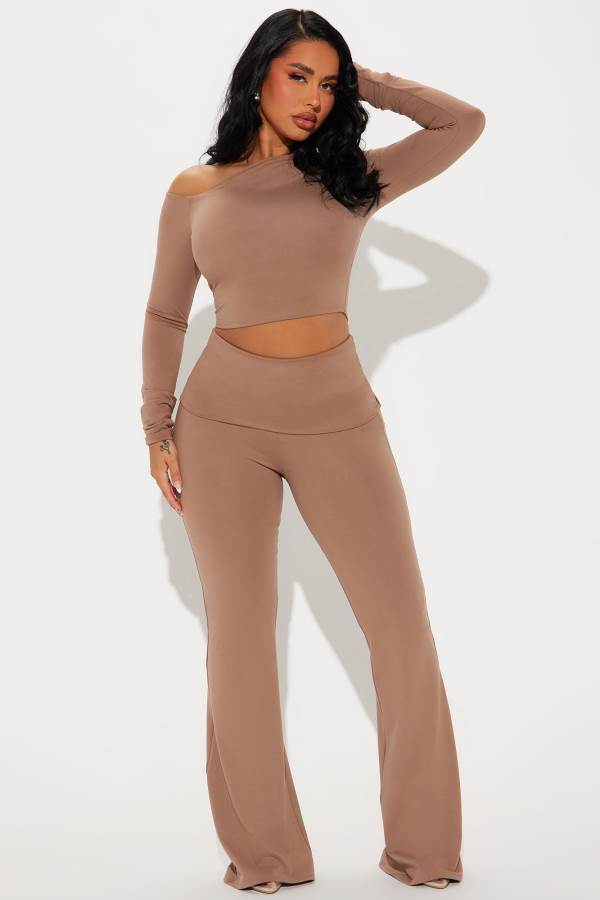 Beige Fashion Nova Bri Pant Set Women Pants USA | 357601ZOW