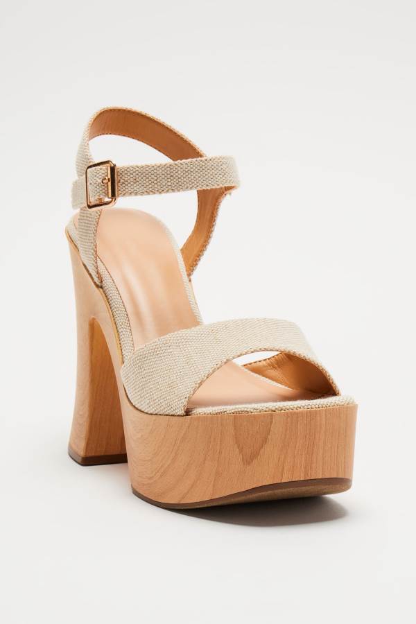 Beige Fashion Nova Brunch Babe Platform Heeled Women Sandals USA | 389162YUP