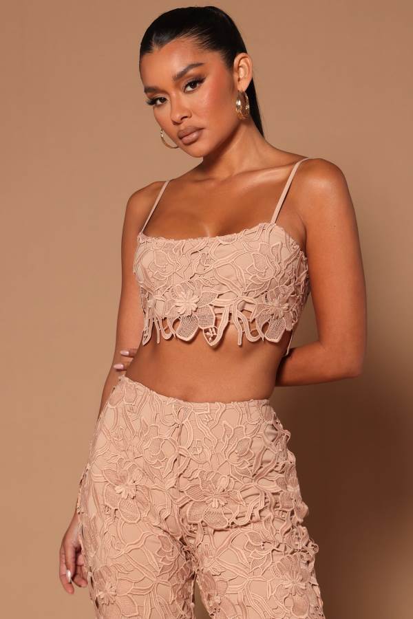 Beige Fashion Nova Lacey Women Crop Top USA | 658297WHM