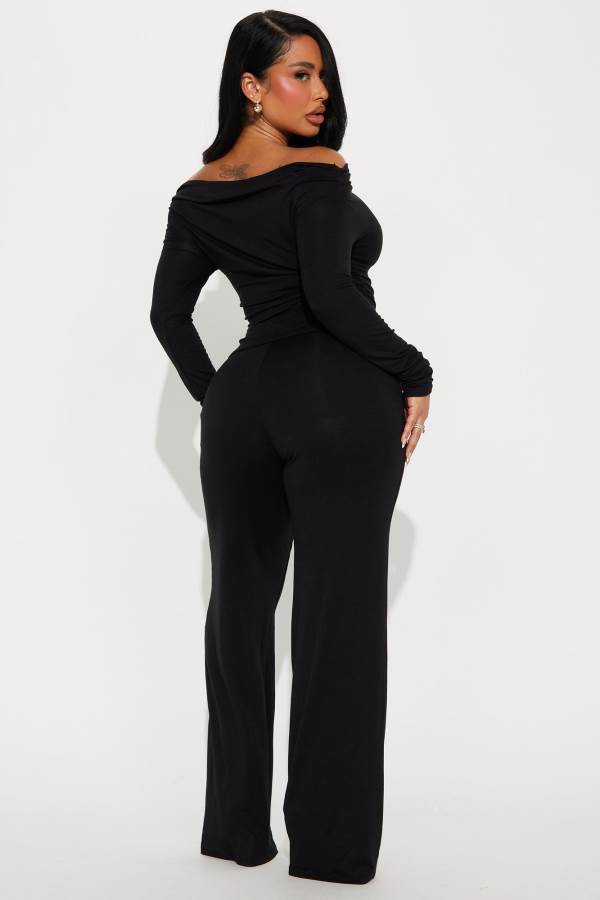 Black Fashion Nova Ameena Pant Set Women Pants USA | 104856CHT