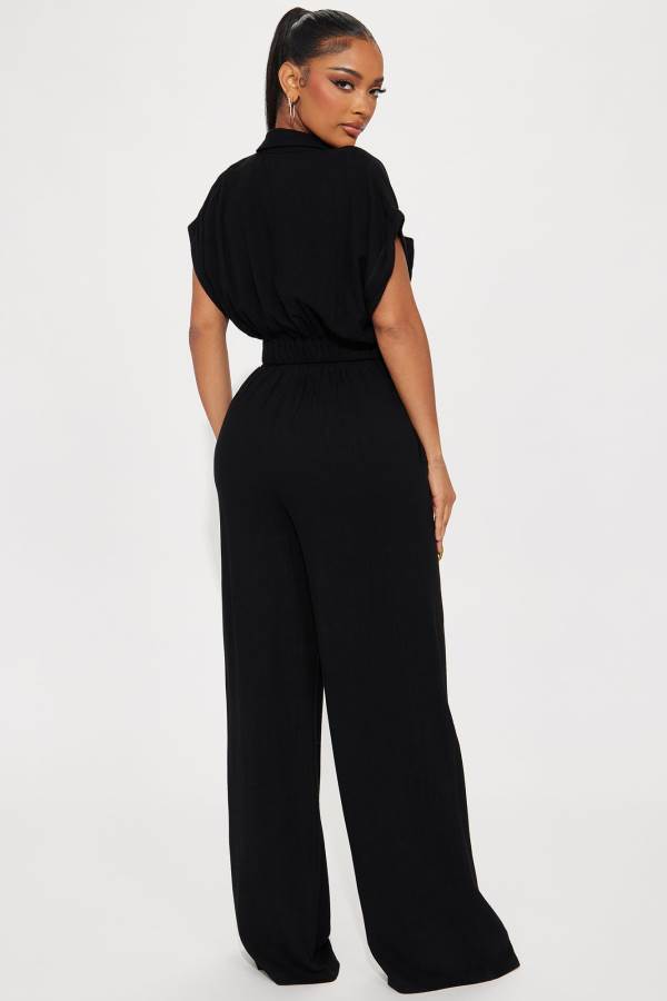 Black Fashion Nova Andrea Linen Pant Set Women Pants USA | 812637IKA