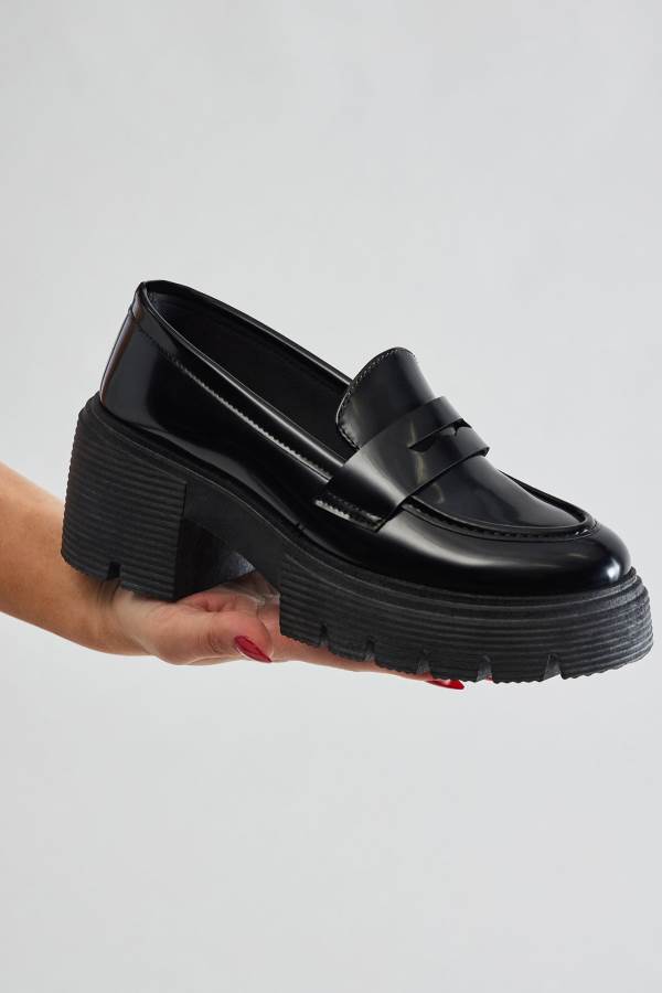 Black Fashion Nova Been Done Platform Women Loafers USA | 671348FVP