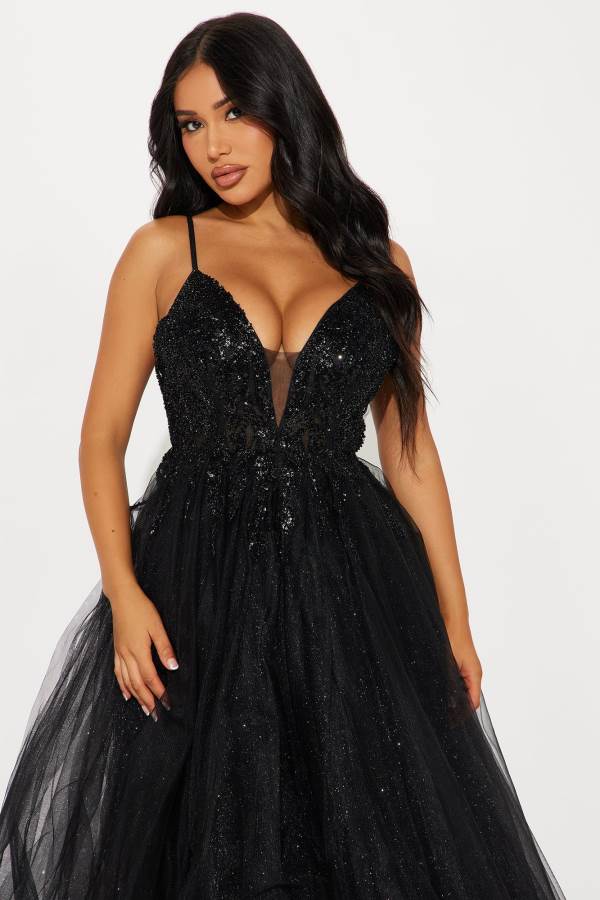 Black Fashion Nova Fairy Tale Princess Maxi Women Dress USA | 935806RSZ