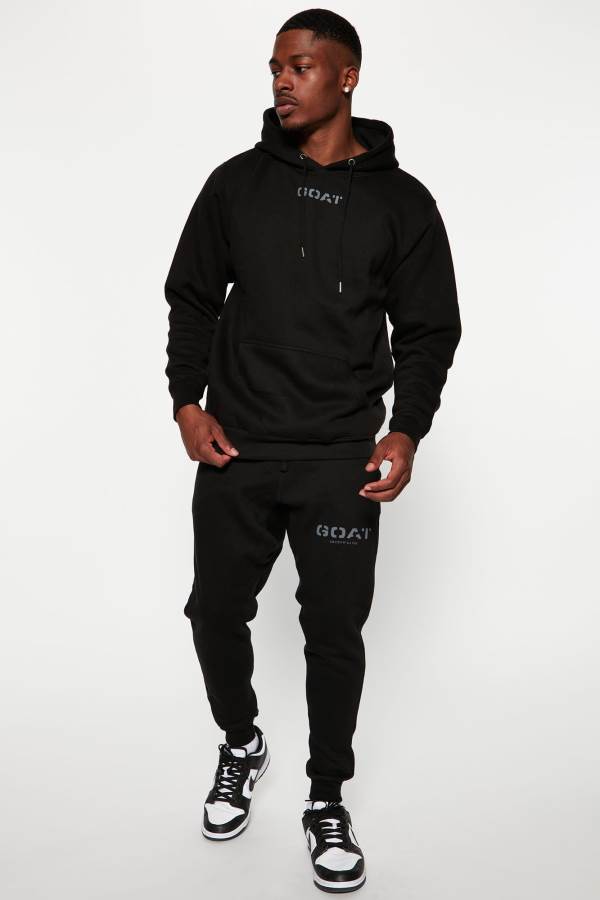 Black Fashion Nova GOAT Essential Men Joggers USA | 045237WGD