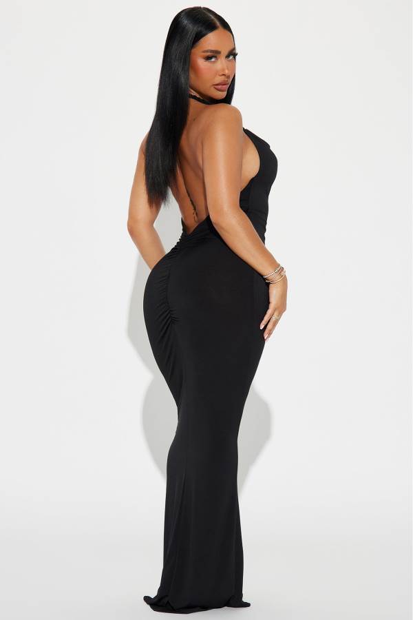 Black Fashion Nova Hannah Multiway Backless Maxi Women Dress USA | 204173YGQ