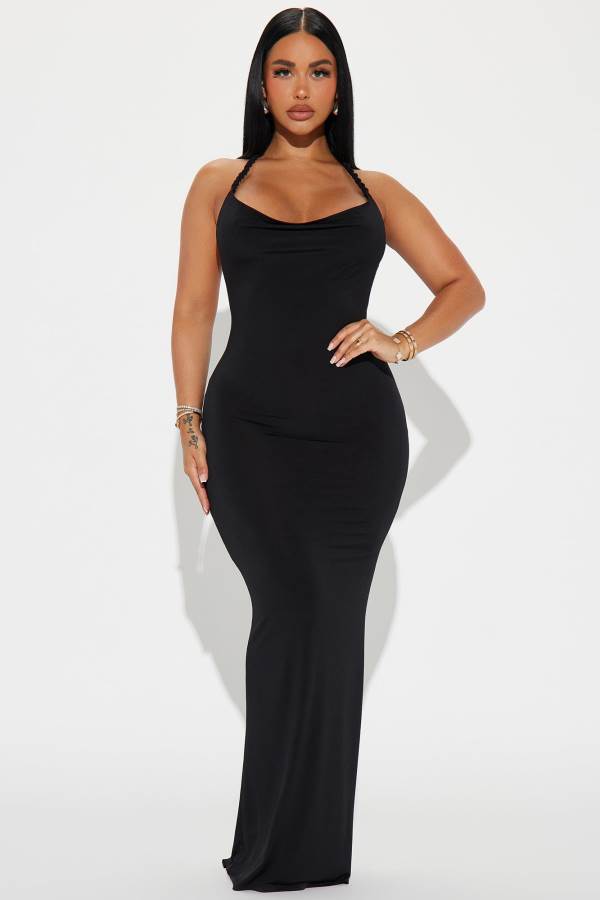 Black Fashion Nova Hannah Multiway Backless Maxi Women Dress USA | 204173YGQ