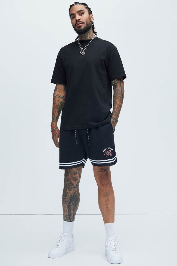 Black Fashion Nova Lil Wayne Property Of Basketball Men Shorts USA | 812567TIM