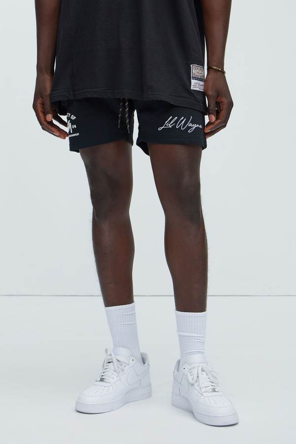 Black Fashion Nova Lil Wayne Young Money Co. Men Sweatshorts USA | 406312VBG