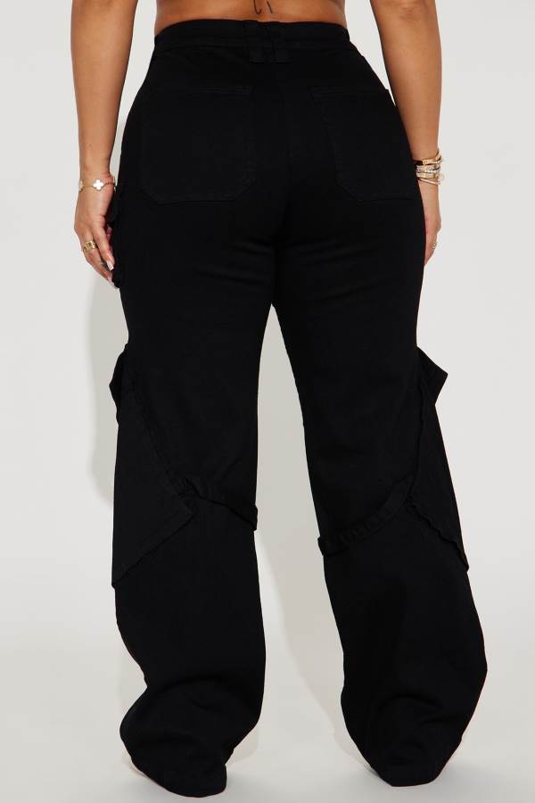 Black Fashion Nova Madden Low Rise Cargo Women Pants USA | 175049PZC