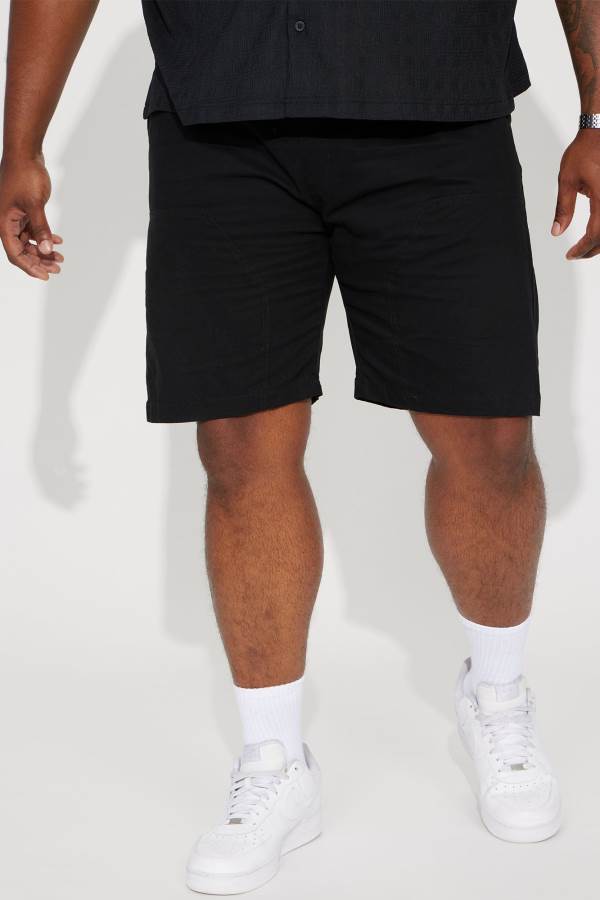 Black Fashion Nova Mister Big Stuff Double Knee Twill Men Shorts USA | 021794BDH