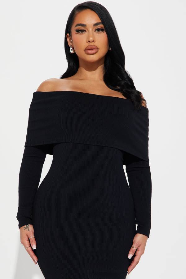 Black Fashion Nova Nayeli Snatched Maxi Women Dress USA | 780143VXT