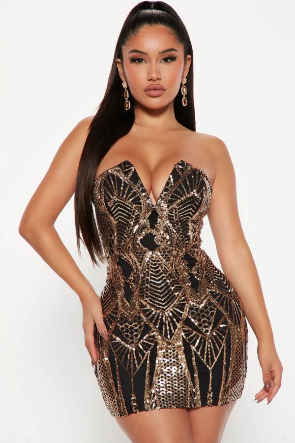 Black Fashion Nova Night Party Sequin Mini Women Dress USA | 093245DJA