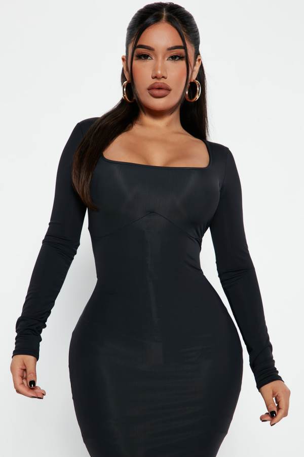 Black Fashion Nova Noelle Maxi Women Dress USA | 370462XSW