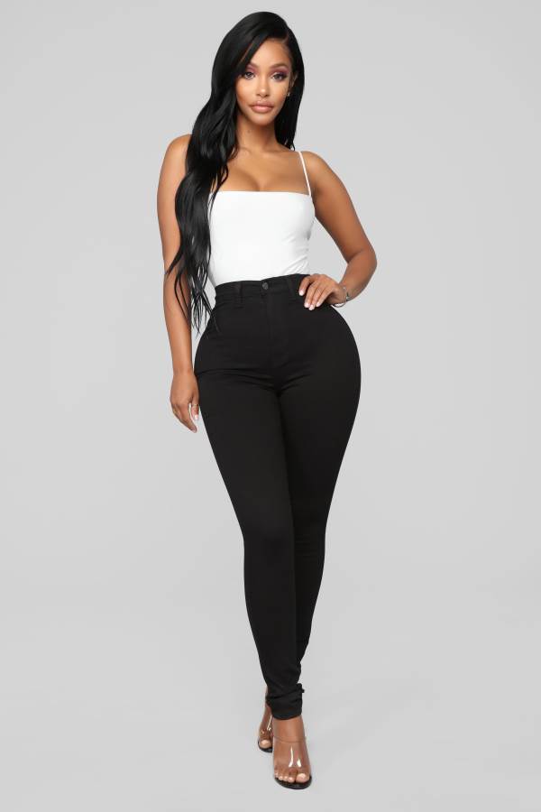 Black Fashion Nova Perfectly Classic Skinny Women Jeans USA | 172584IJW