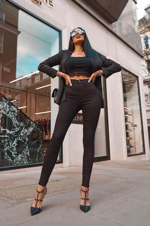 Black Fashion Nova Perfectly Classic Skinny Women Jeans USA | 172584IJW