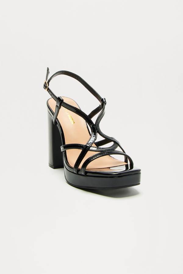 Black Fashion Nova Preslie Heeled Women Sandals USA | 609357SAJ