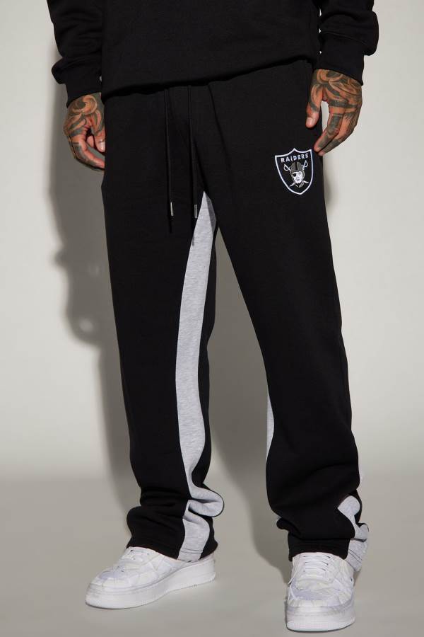 Black Fashion Nova Raiders Chill Time Men Sweatpants USA | 420398AZO