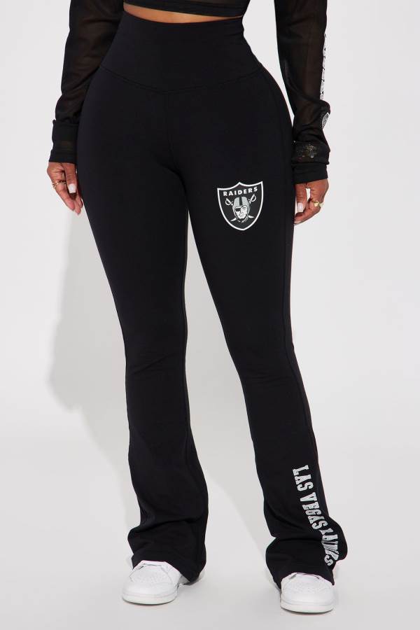 Black Fashion Nova Raiders Half Time Show Flare Women Pants USA | 289516MCH