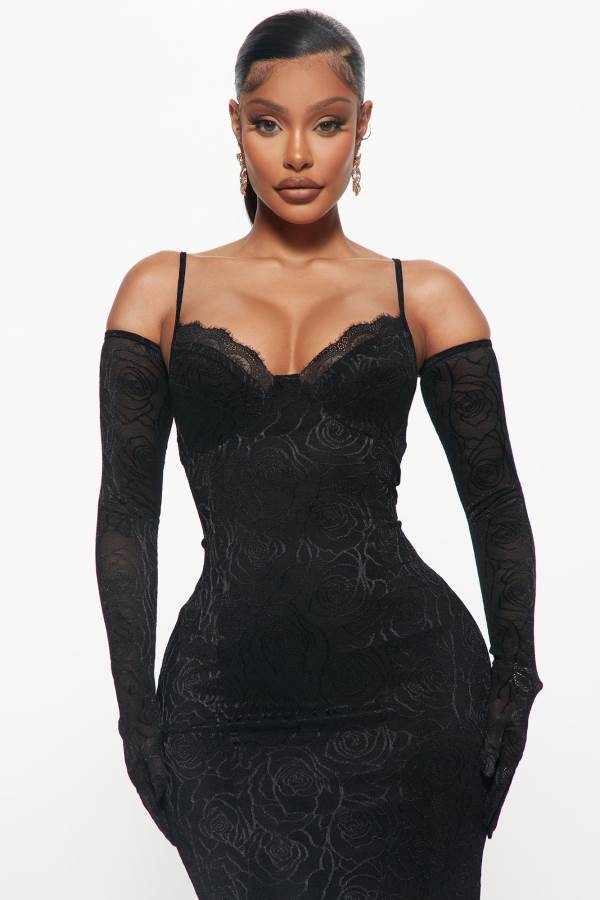 Black Fashion Nova Romance Glove Set Women Dress USA | 941285UDQ