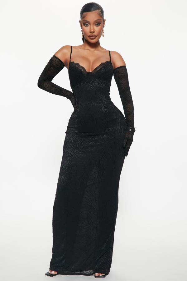 Black Fashion Nova Romance Glove Set Women Dress USA | 941285UDQ