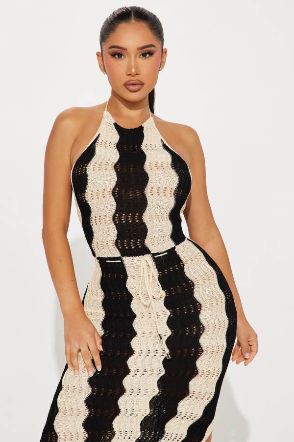 Black Fashion Nova Santorini Crochet Maxi Women Dress USA | 569178IZO