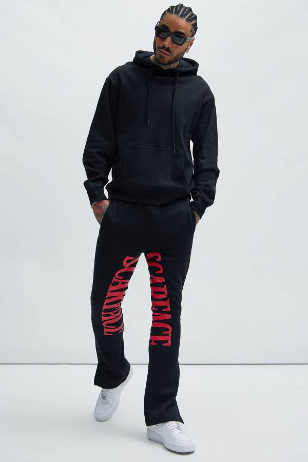 Black Fashion Nova Scarface Men Sweatpants USA | 406378BWN