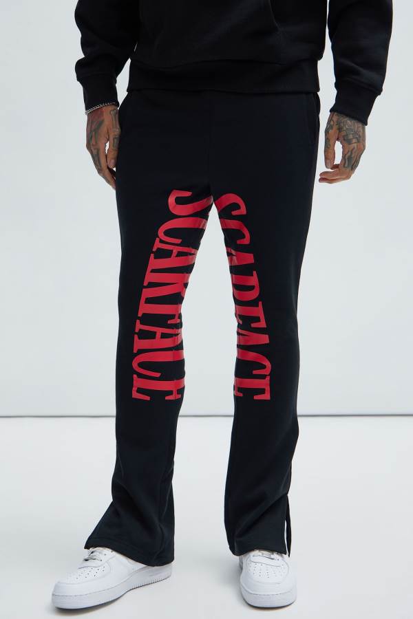 Black Fashion Nova Scarface Men Sweatpants USA | 406378BWN