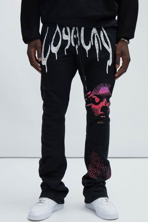 Black Fashion Nova Shad Of Loyalty Flare Men Sweatpants USA | 490318MNZ