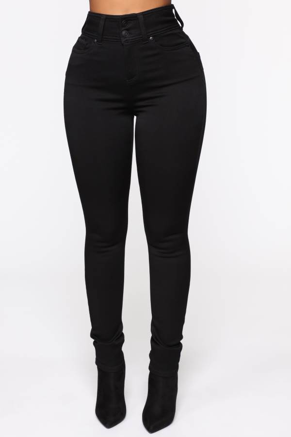 Black Fashion Nova Snatch Me Tight Booty Lifter Skinny Women Jeans USA | 594163DGV