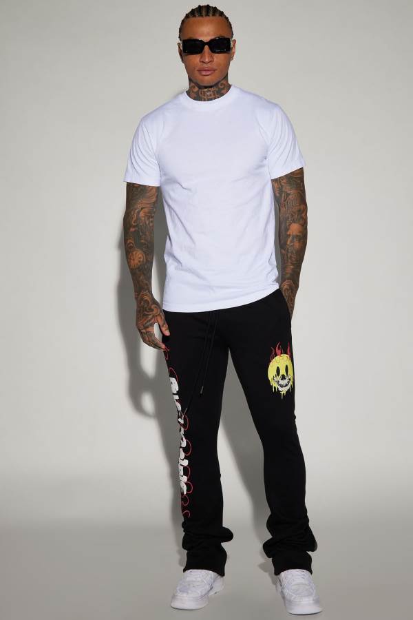 Black Fashion Nova State Of Being Flared Men Sweatpants USA | 405728PFD