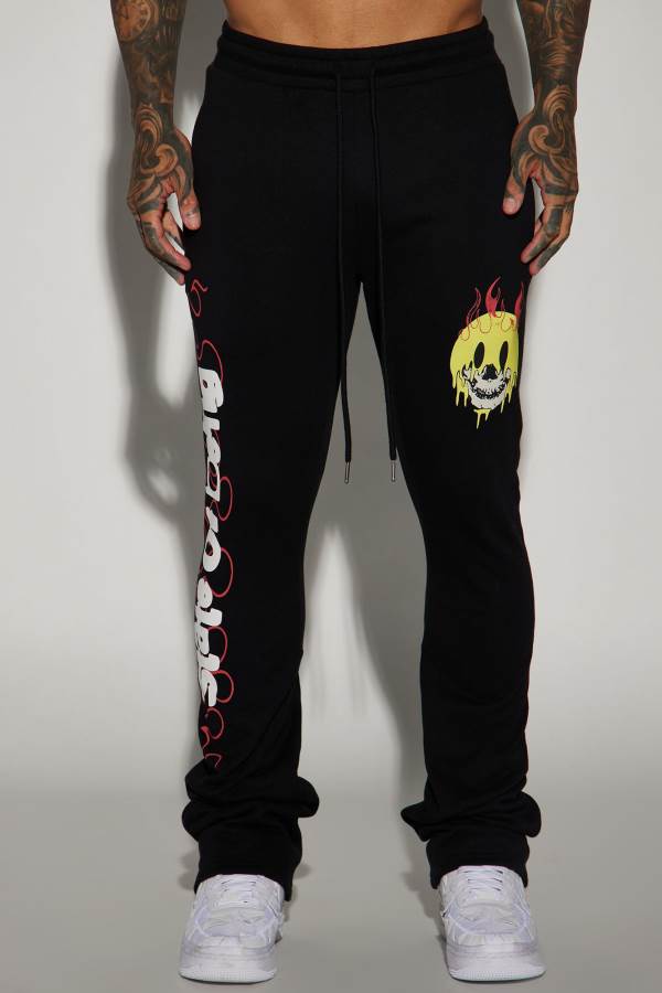 Black Fashion Nova State Of Being Flared Men Sweatpants USA | 405728PFD