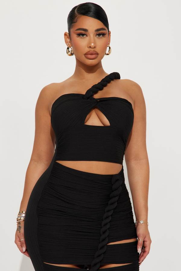 Black Fashion Nova Twist It Up Maxi Women Dress USA | 306947GHE