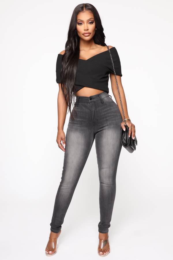 Black Fashion Nova Way Too High Rise Skinny Women Jeans USA | 591634KFR