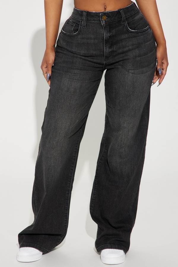 Black Wash Fashion Nova Bellissima Basic Stretch Straight Leg Women Jeans USA | 317089CDI